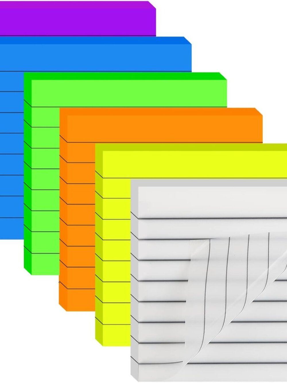 Transparent Sticky Notes Lined 300 Sheets 3"X3" Bright PET Material